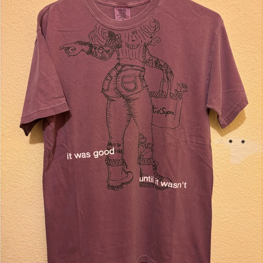 Kid Super Graphic T-Shirt in Purple size M